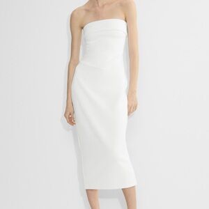 Aritzia White Strapless Midi Dress